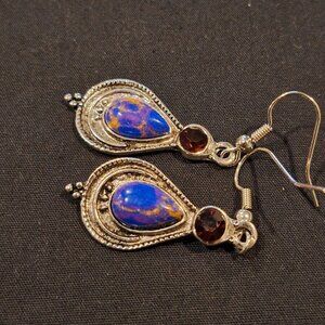 Multicolored Vintage looking Teardrop Earrings